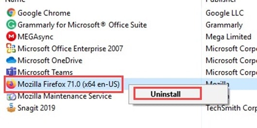 Uninstall_firefox