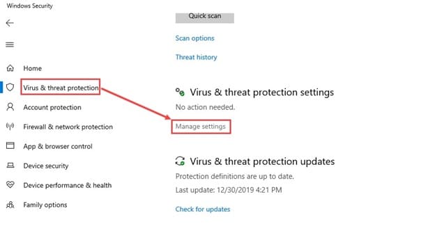 Virus_Threat_protection_settings