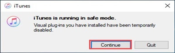 iTunes_is_running_in_safe_mode