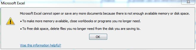 Excel_Not_Enough_Memory_error