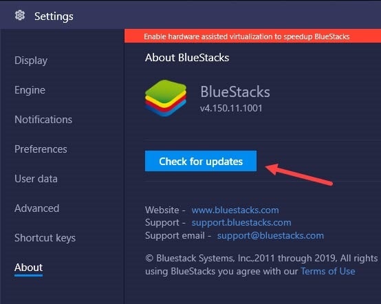 how to check what android version i have on bluestacks