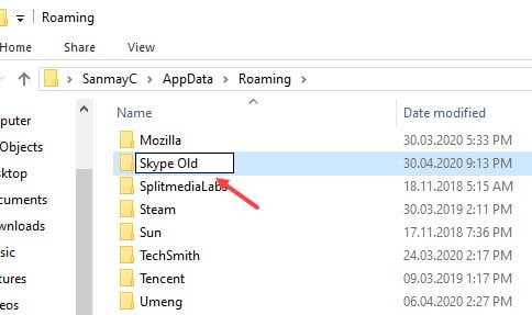 Rename_skype_appdata_folder