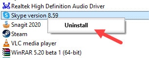 Uninstall_skype