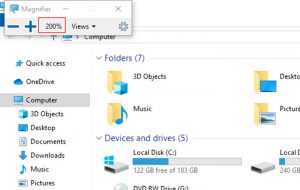 how to unzoom computer screen windows 10