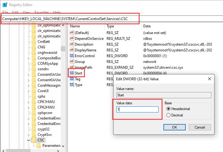 enable_offline_files_on_windows_10_using_registry