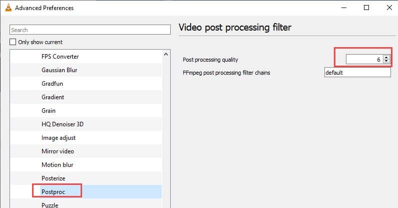 Change_postproc_video_filter_on_vlc