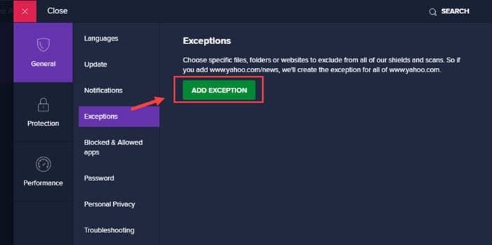 add_exceptions_in_avast