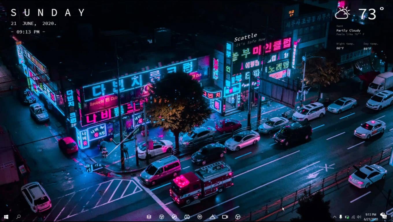 Neon_korea_rainmeter_skin