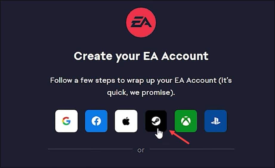 create-ea-account-using-steam-account