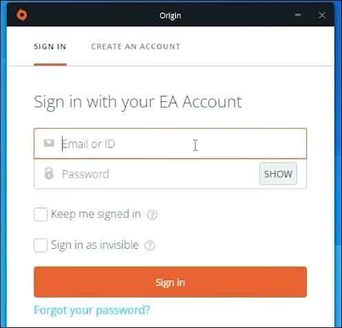 login-origin-account-to-connect-Origin-with-Steam