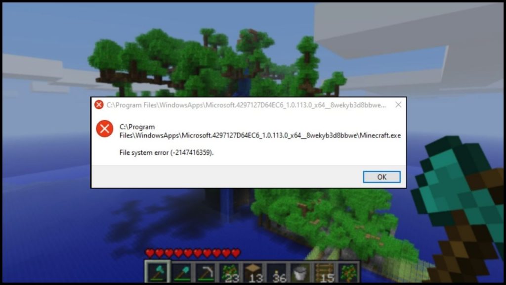minecraft launcher gamelaunchhelper.exe file system error