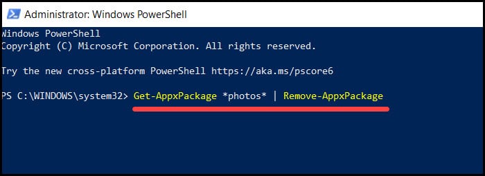 Get-AppxPackage-photos-Remove-AppxPackage