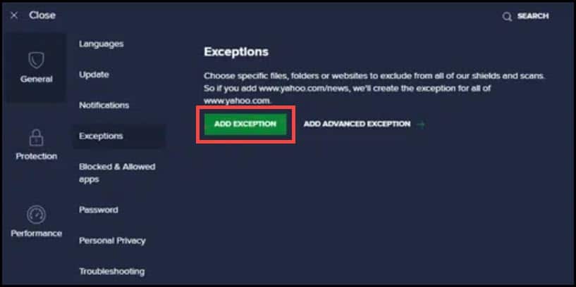 add-exception-avast