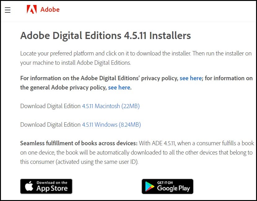 adobe epub reader download for windows 7