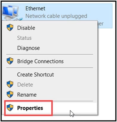 ethernet-properties-option