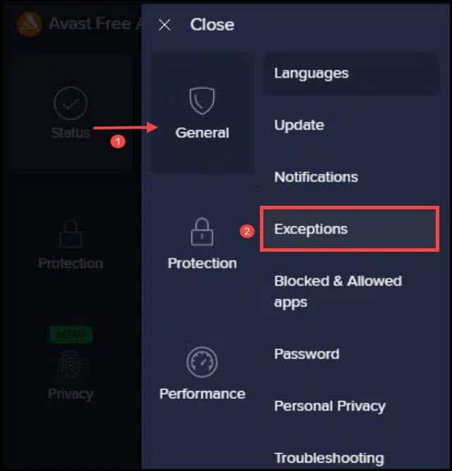 general-exceptions-avast