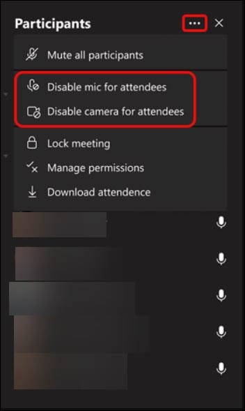 disable-mic-camera-attendees-teams