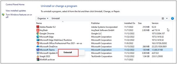 uninstall-teams