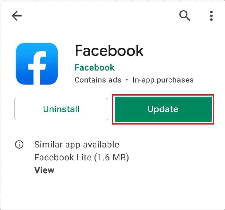 update-facebook-option