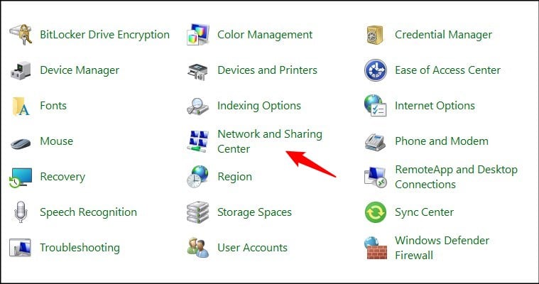 open-network-and-sharing-center-control-panel