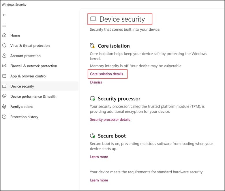 core-isolation-details