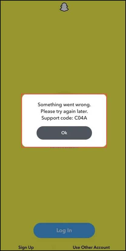 snapchat-support-error-code