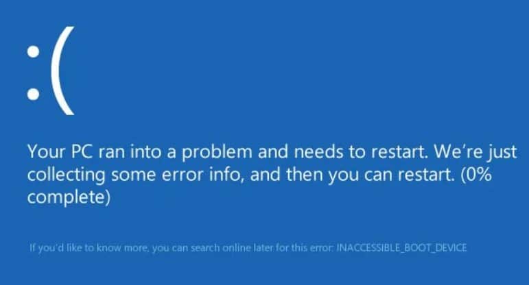 inaccessible-boot-device-error